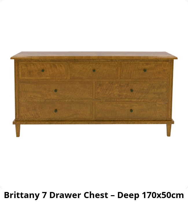 Brittany 7 Drawer Chest – Deep 170x50cm