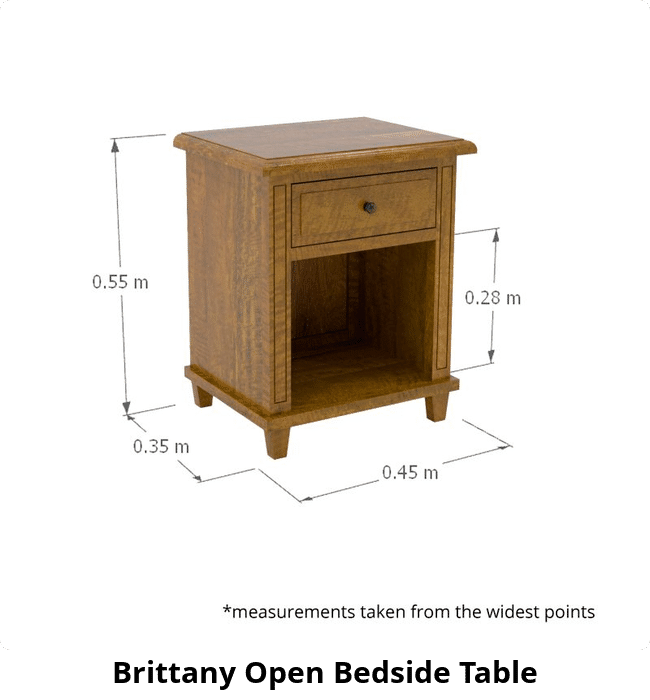 Brittany Open Bedside Table