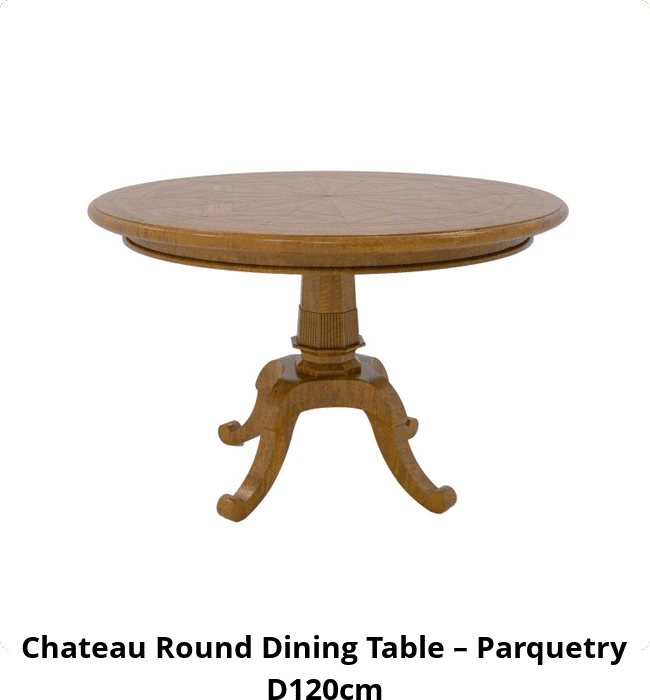 Chateau Round Dining Table – Parquetry D120cm
