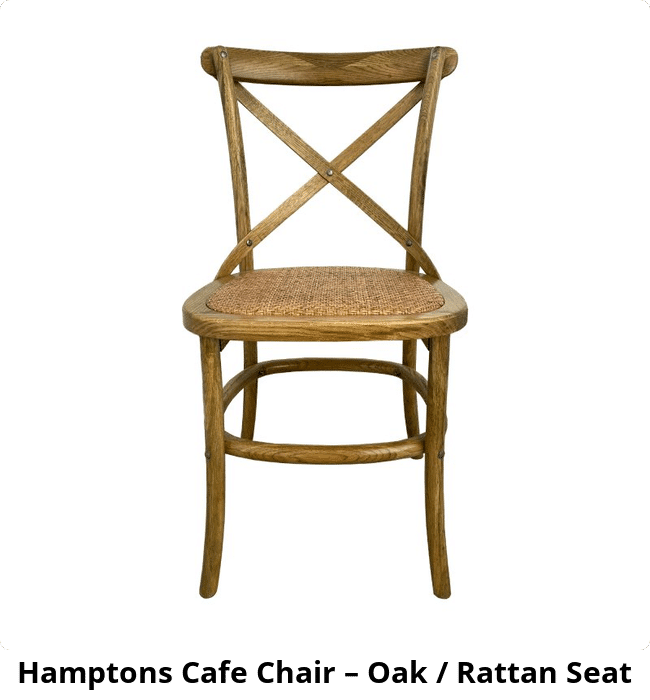 Hamptons Cafe Chair – Oak / Rattan Seat