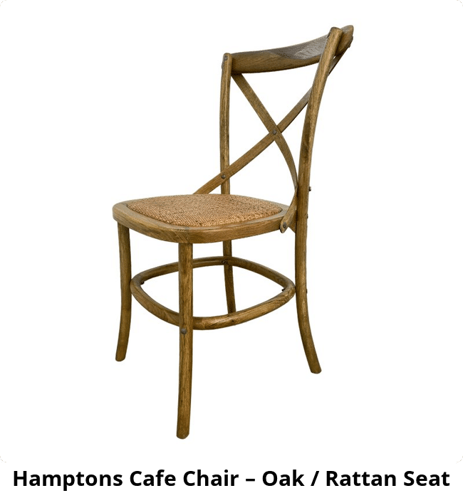 Hamptons Cafe Chair – Oak / Rattan Seat