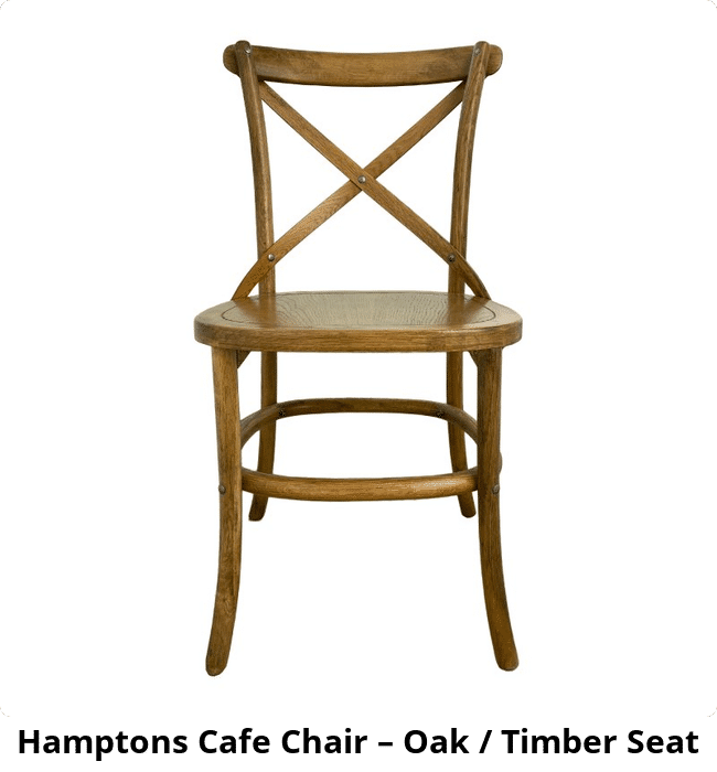 Hamptons Cafe Chair – Oak / Timber Seat