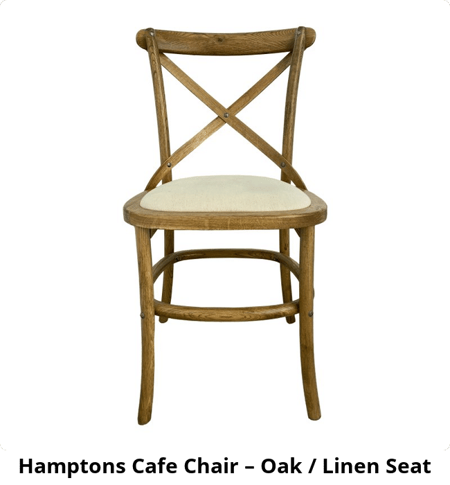 Hamptons Cafe Chair – Oak / Linen Seat