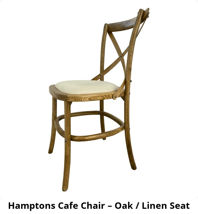 Hamptons Cafe Chair – Oak / Linen Seat