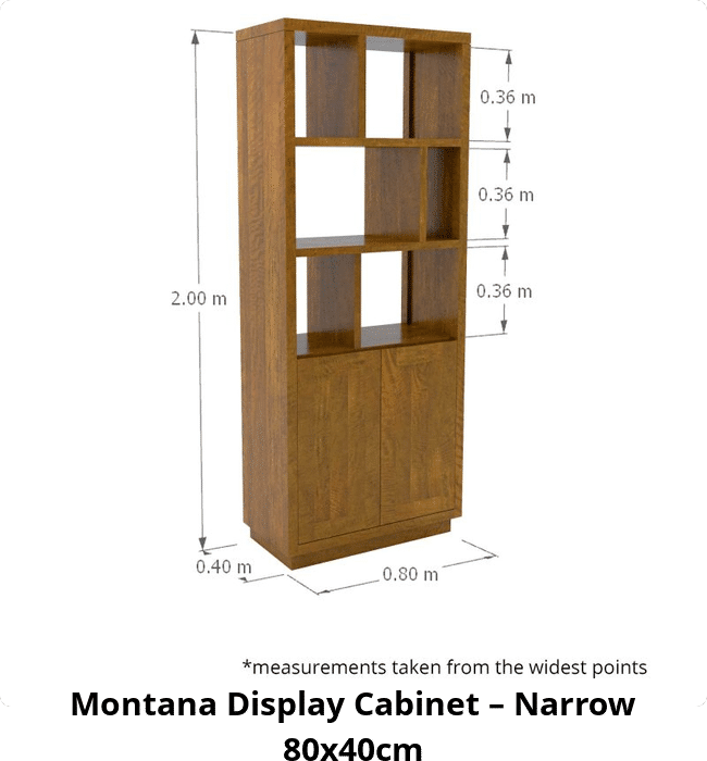 Montana Display Cabinet – Narrow 80x40cm