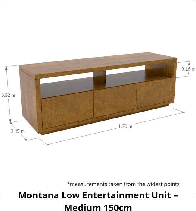 Montana Low Entertainment Unit – Medium 150cm