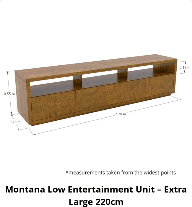 Montana Low Entertainment Unit – Extra Large 220cm