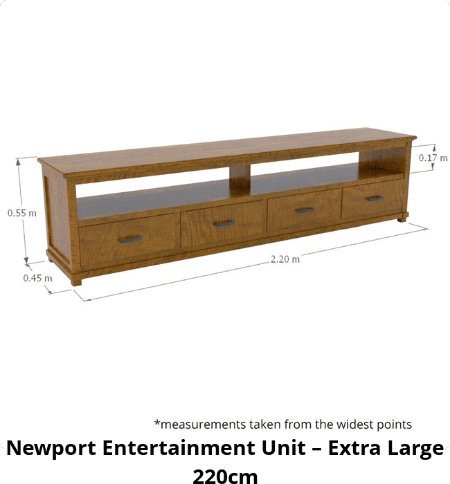 Newport Entertainment Unit – Extra Large 220cm