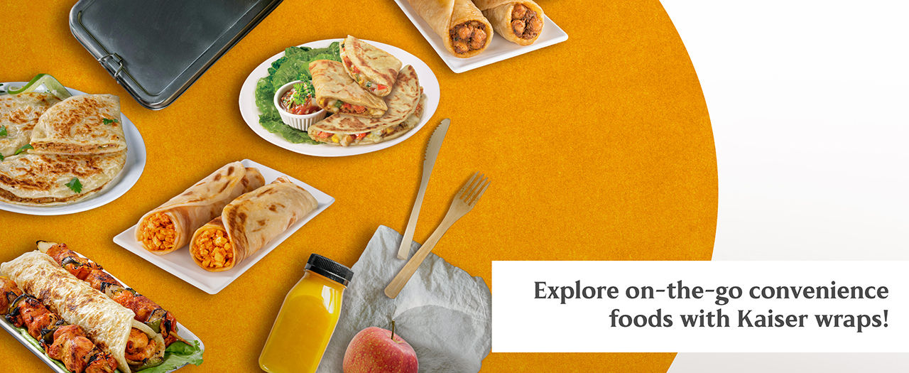 Kaiser Wraps. Indian wraps. Kati Roll. Wraps & Rolls. Halal Quesadilla.