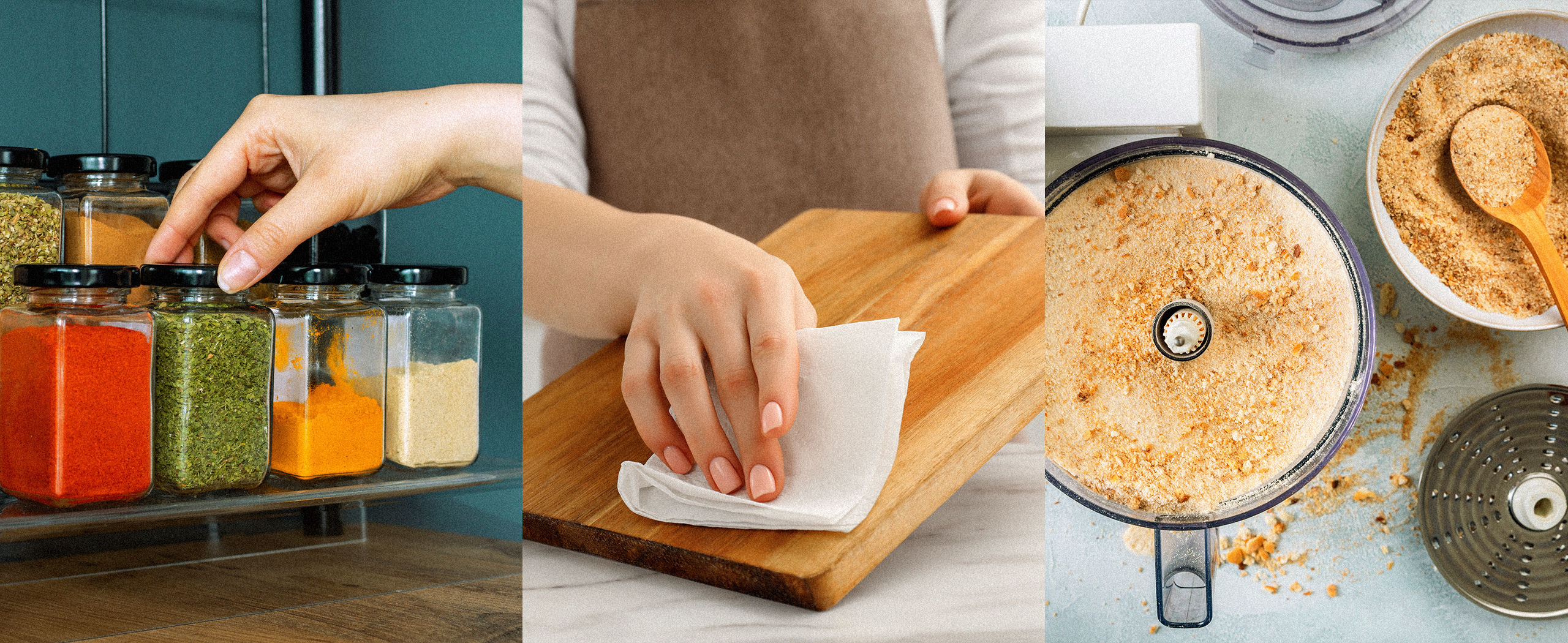 Kitchen hacks. Meal prep hacks. Kitchen cleaning hacks. Kitchen organization hacks. Kitchen tips for utensils. Kitchen tips for food safety.