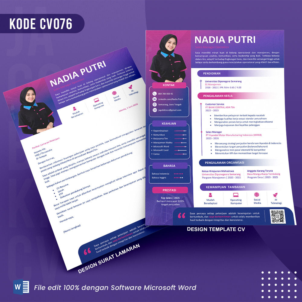 Template CV dan Surat Lamaran Kode 076