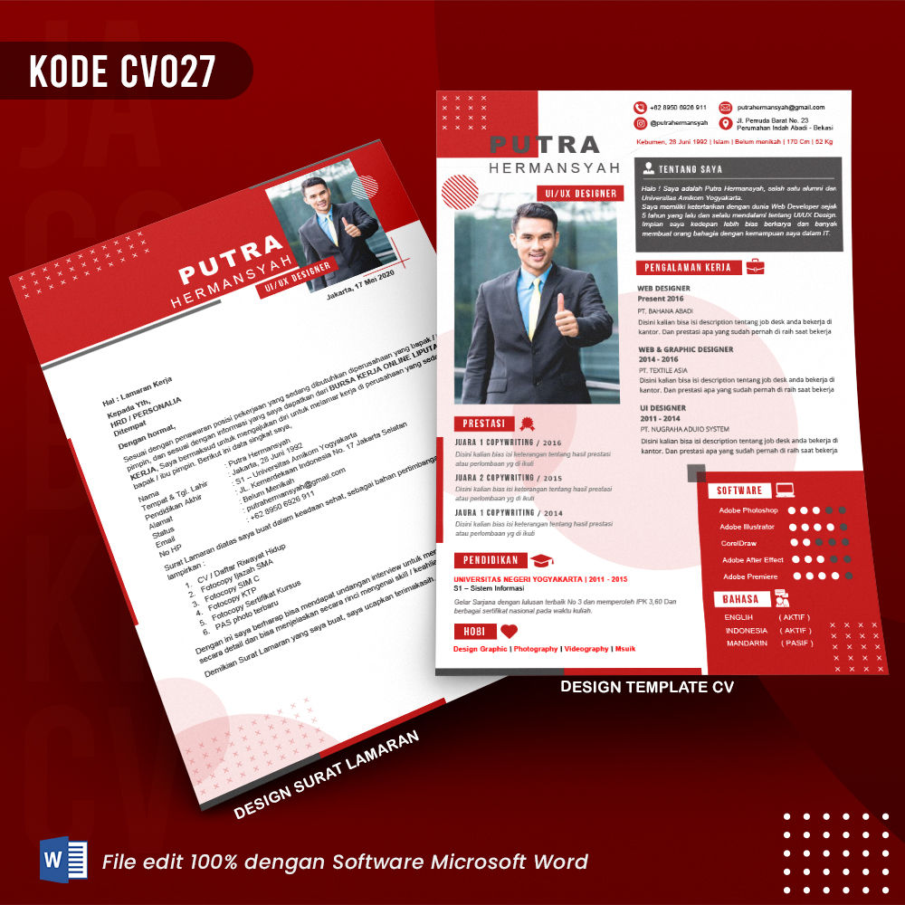 Template CV dan Surat Lamaran Kode 027