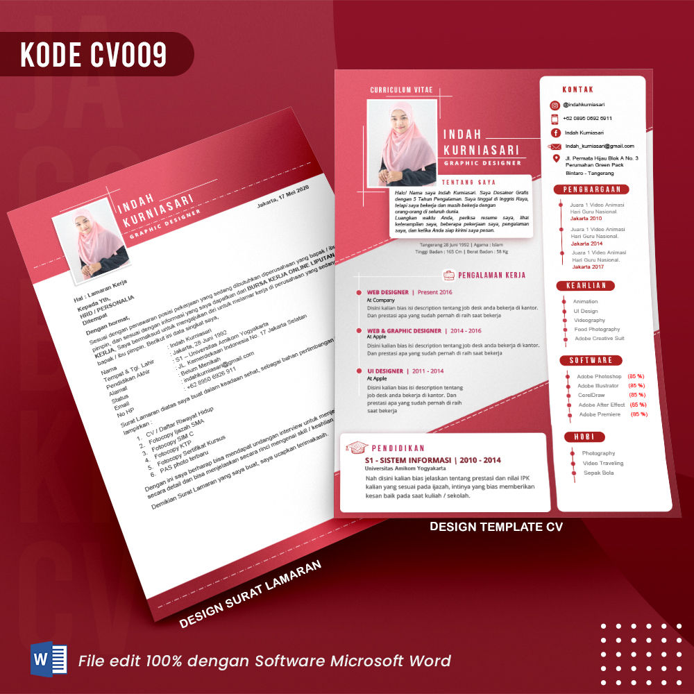 Template CV dan Surat Lamaran Kode 009