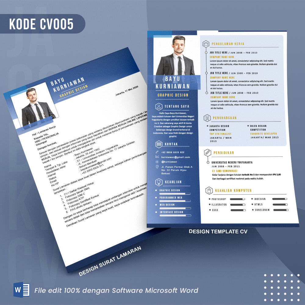 Template CV dan Surat Lamaran Kode 005