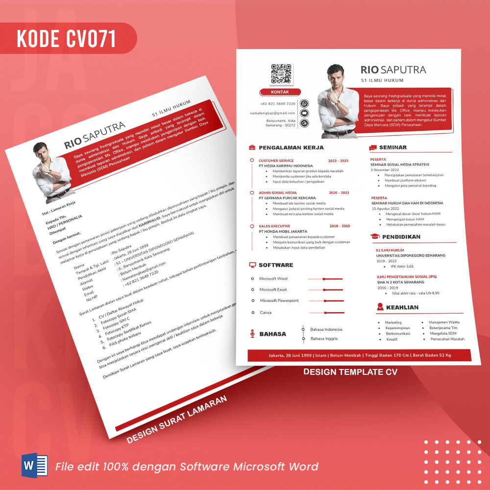 Template CV dan Surat Lamaran Kode 071