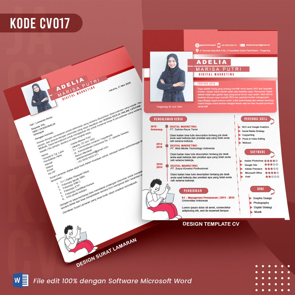 Template CV dan Surat Lamaran Kode 017