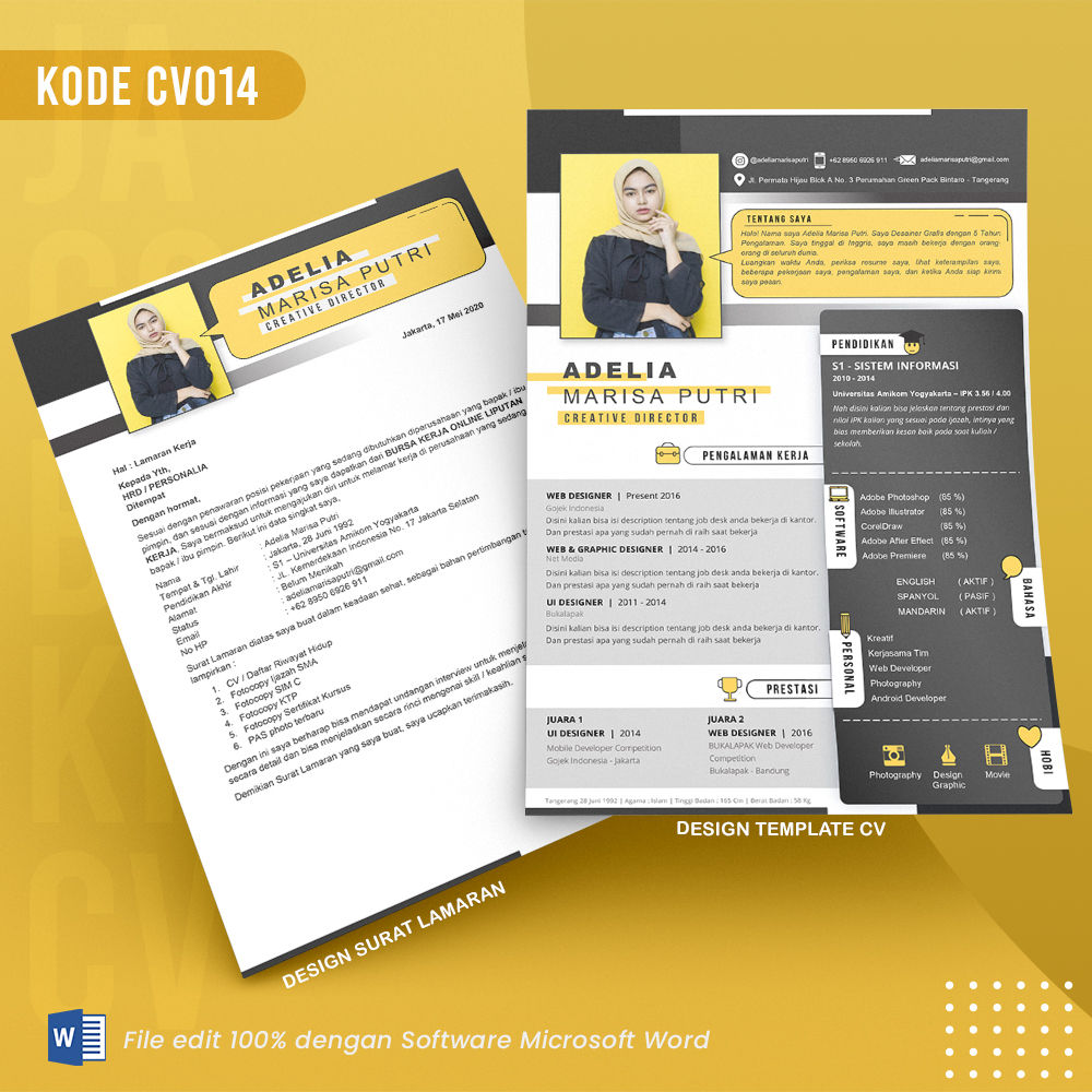 Template CV dan Surat Lamaran Kode 014