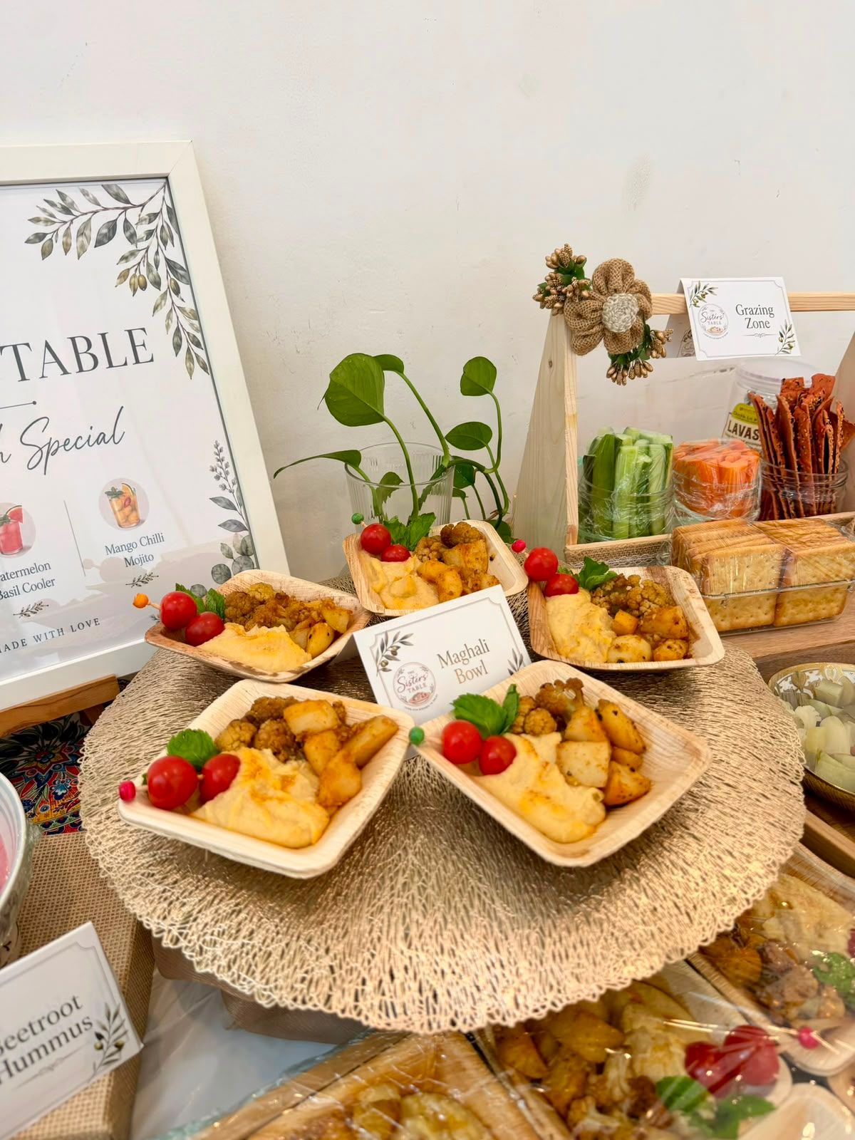 Mediterranean lunch styled table setting