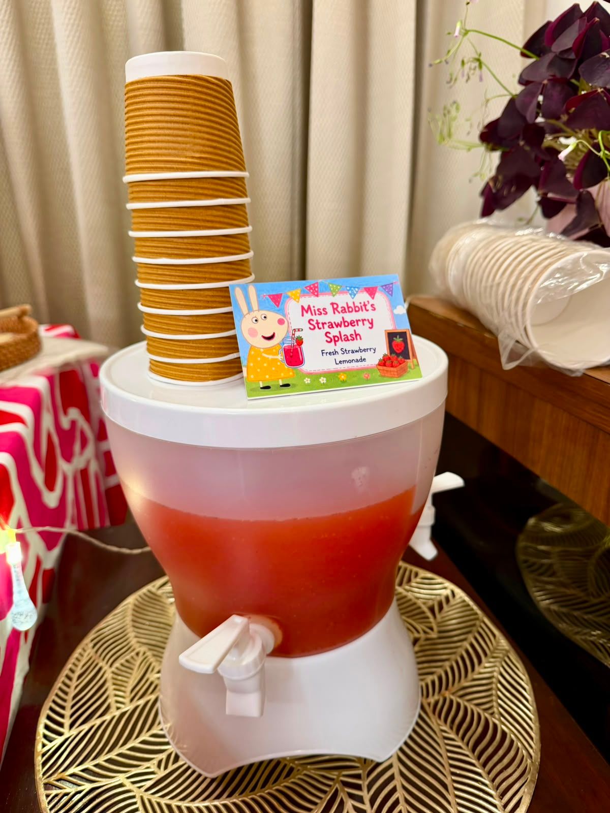 Peppa Pig inspired garden picnic setup