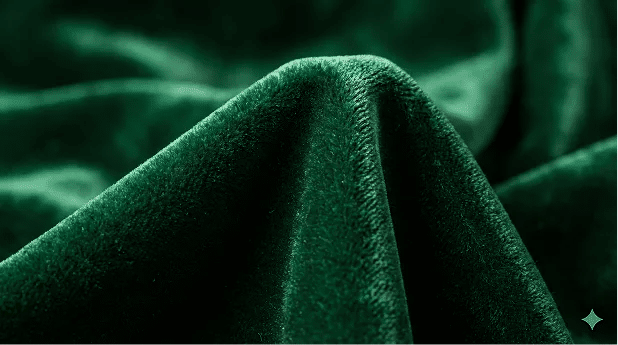 Close-up texture of velvet fabric suitable for pleated curtains