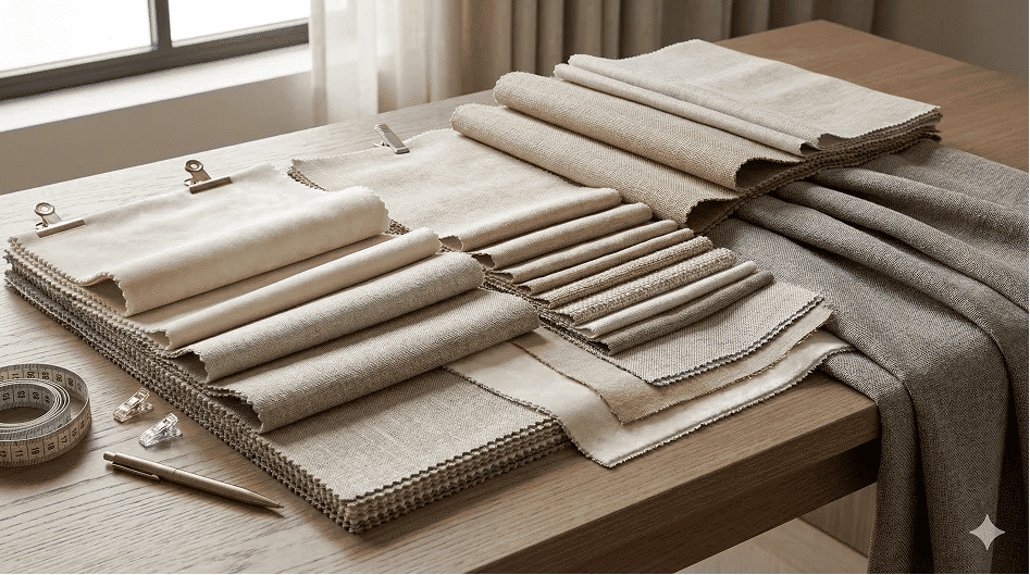 Premium curtain fabric swatches for upholstery curtains