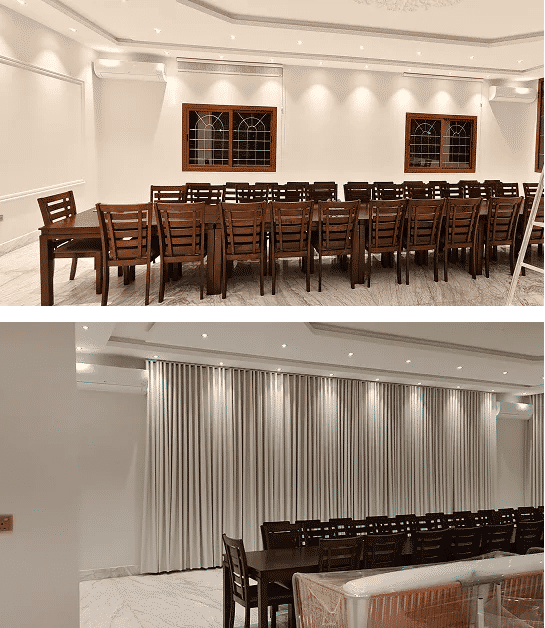 ستائر ويفي مكوية ومغلفة بعناية وجاهزة للتوصيل إلى الفيلا