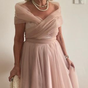 Mother of the bride/groom dress - 50ts inspired dusty rose satin dress with soft tulle overlay. Made to measure in Glasgow