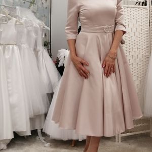 Mother of the bride/groom dress glasgow Dusty rose soft satin. Made to measure in Glasgow