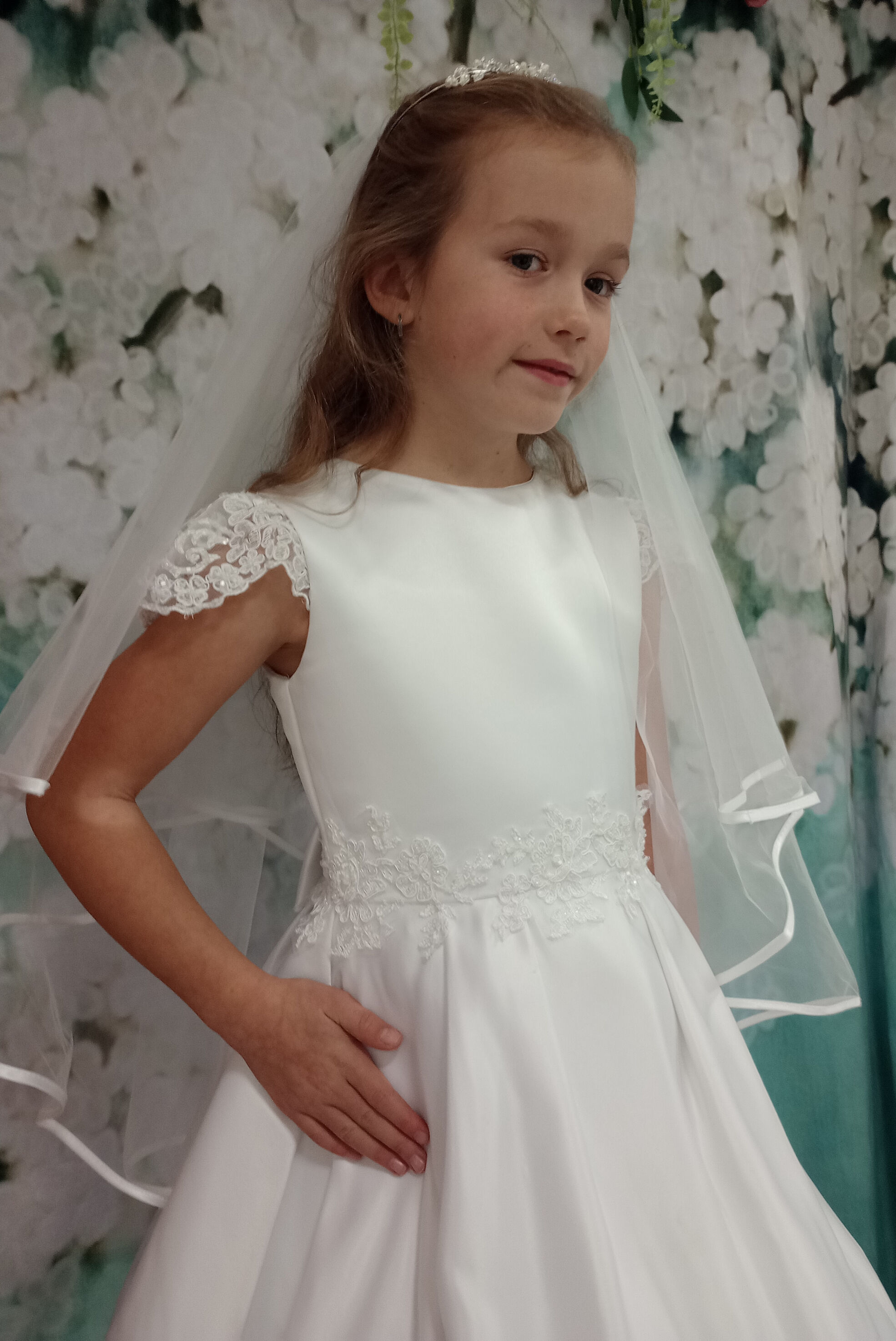 Unbranded First Communion Dresses White Lace Sheer-neck Flower India | Ubuy