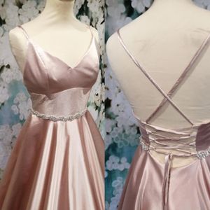 Shimmer pink prom dress made to measure in Glasgow