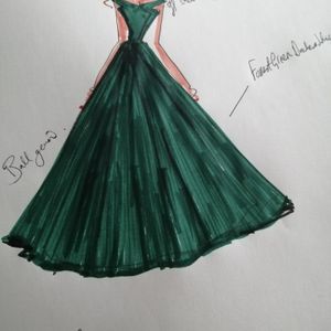 Hunter green satin prom dress made to measure in Glasgow