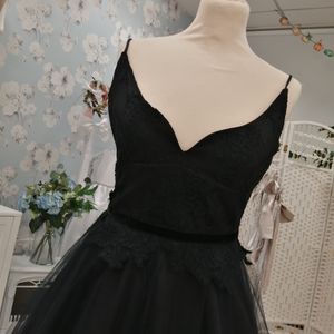 Lace corset bodice with full tulle skirt prom dress made to measure in Glasgow