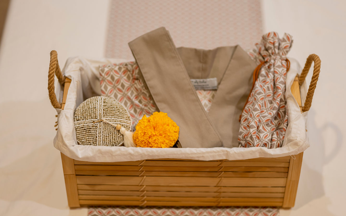 Photo of the spa amenities basket