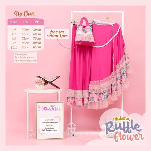 FK 43.2 B FANTA MUKENA RUFFLE FLOWER KIDS 