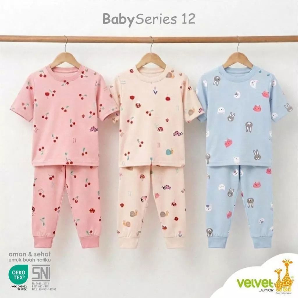 VV 44.5 SML GIRL LITTLE GARDEN PDK PJG SETELAN VELVET