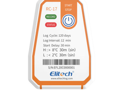 USB PDF Report for a Disposable Single-Use Temperature Recorder Data Logger 2. Colour Indicator (Range: -22 to 158°F/-30 to 70°C) RC-17