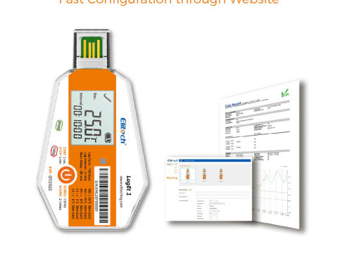 Elitech LogEt 1 Temperature Data Logger USB Port 16000 Points, Single Use PDF Report