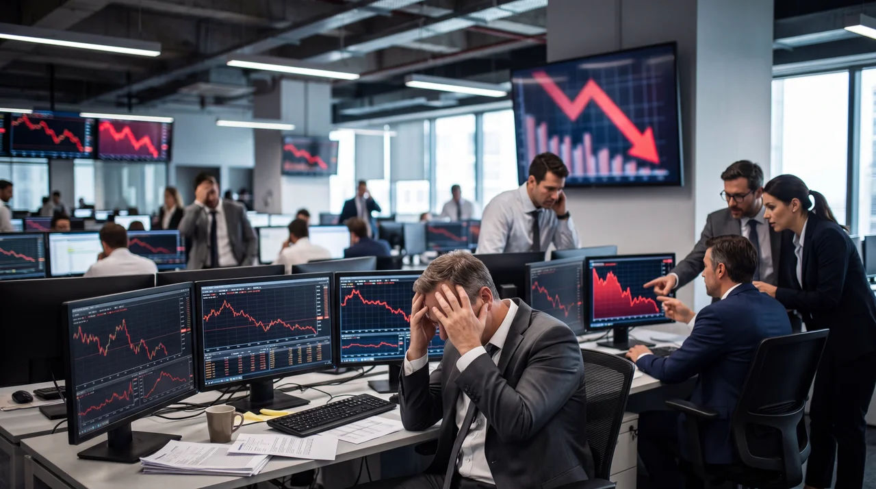 Stock Market Crash Campaign for BFSI digital marketing India UK USA UAE showing Google Ads and LinkedIn campaigns for financial services brands targeting high-intent financial queries during market volatility and economic uncertainty