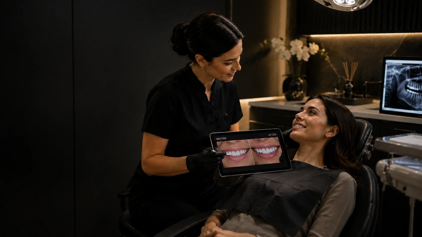 Digital marketing for dental and cosmetic clinics showing Meta Instagram paid ads for cosmetic procedures patient consultation booking WhatsApp automation and Google Ads for high intent dental queries
