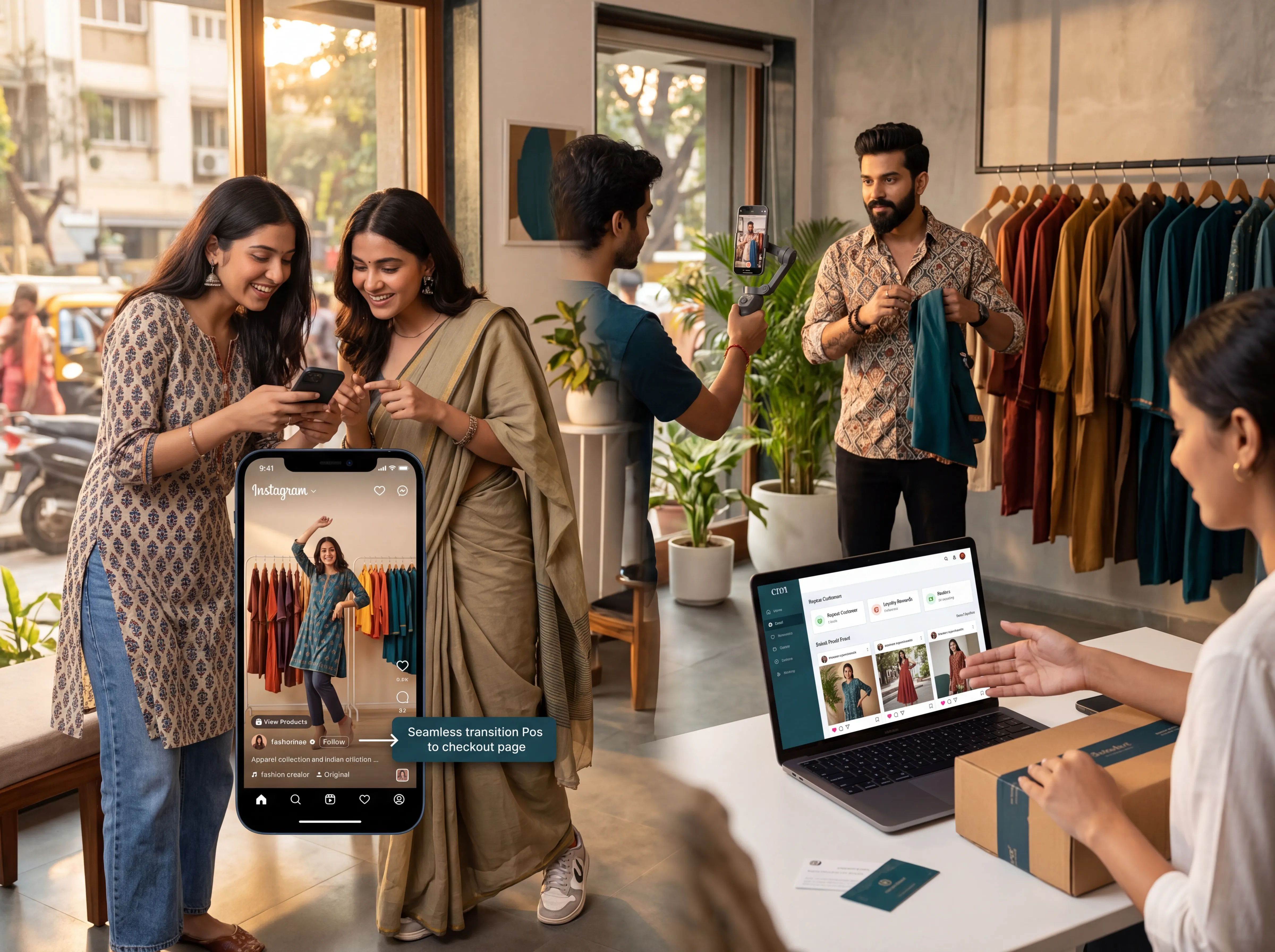 Fashion and apparel D2C brand digital marketing India UK USA UAE showing Instagram social commerce campaign Meta Advantage+ for fashion D2C and product discovery SEO for fashion shopping queries