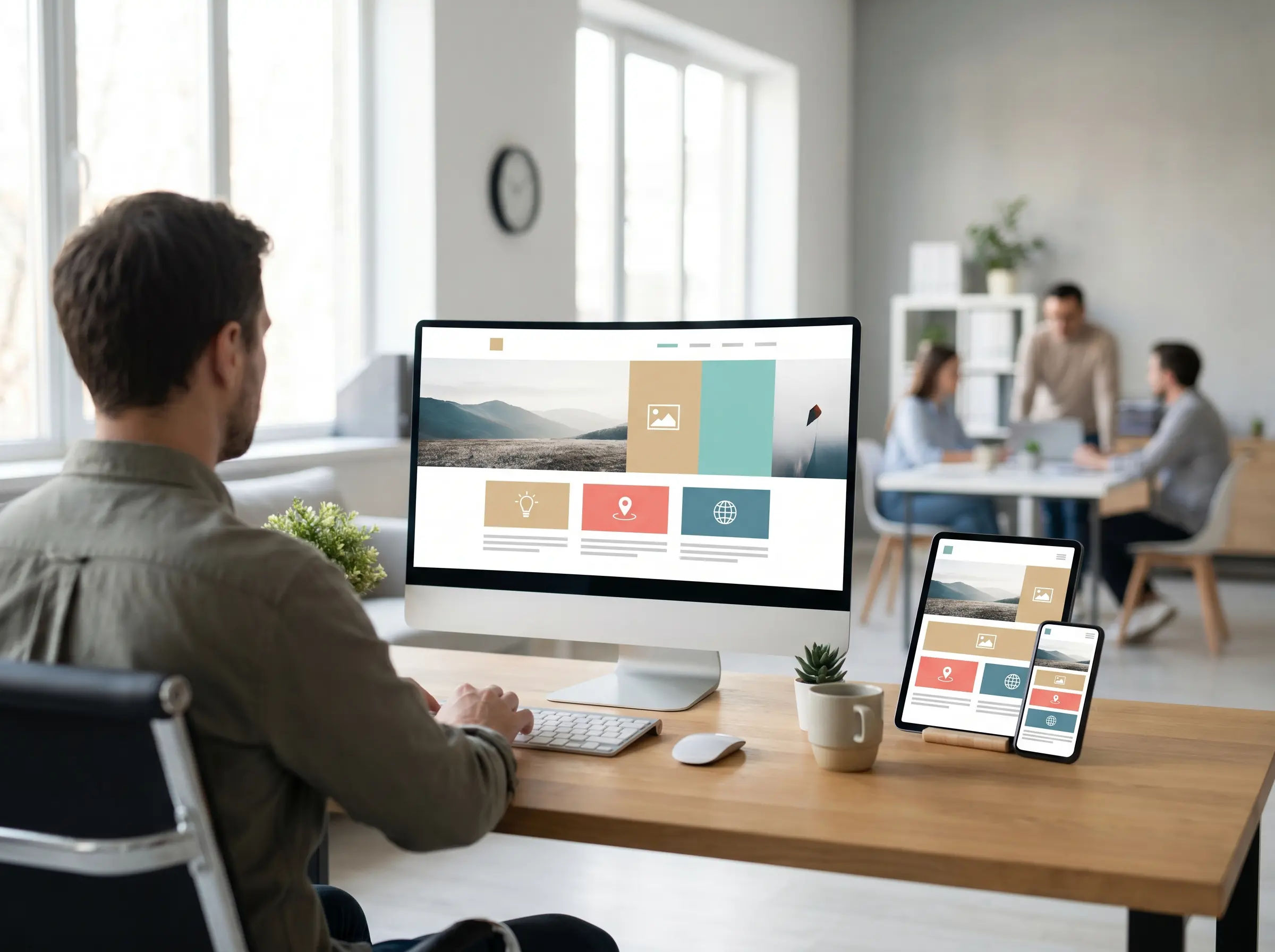 Website design and development workspace