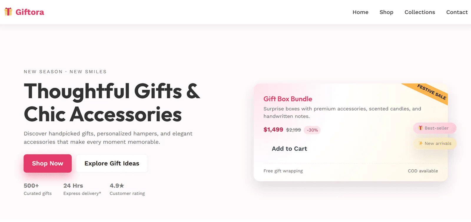 Gifts and accessories template