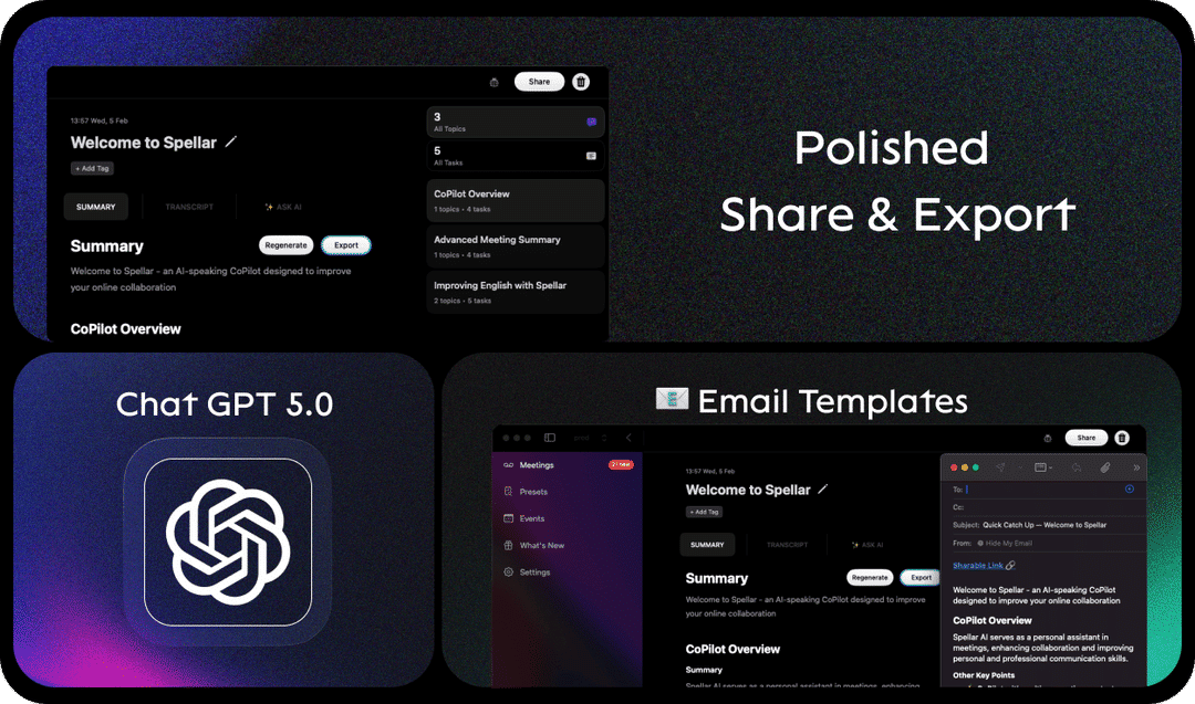 Faster Recaps, Sharper Summaries & Smoother Sharing