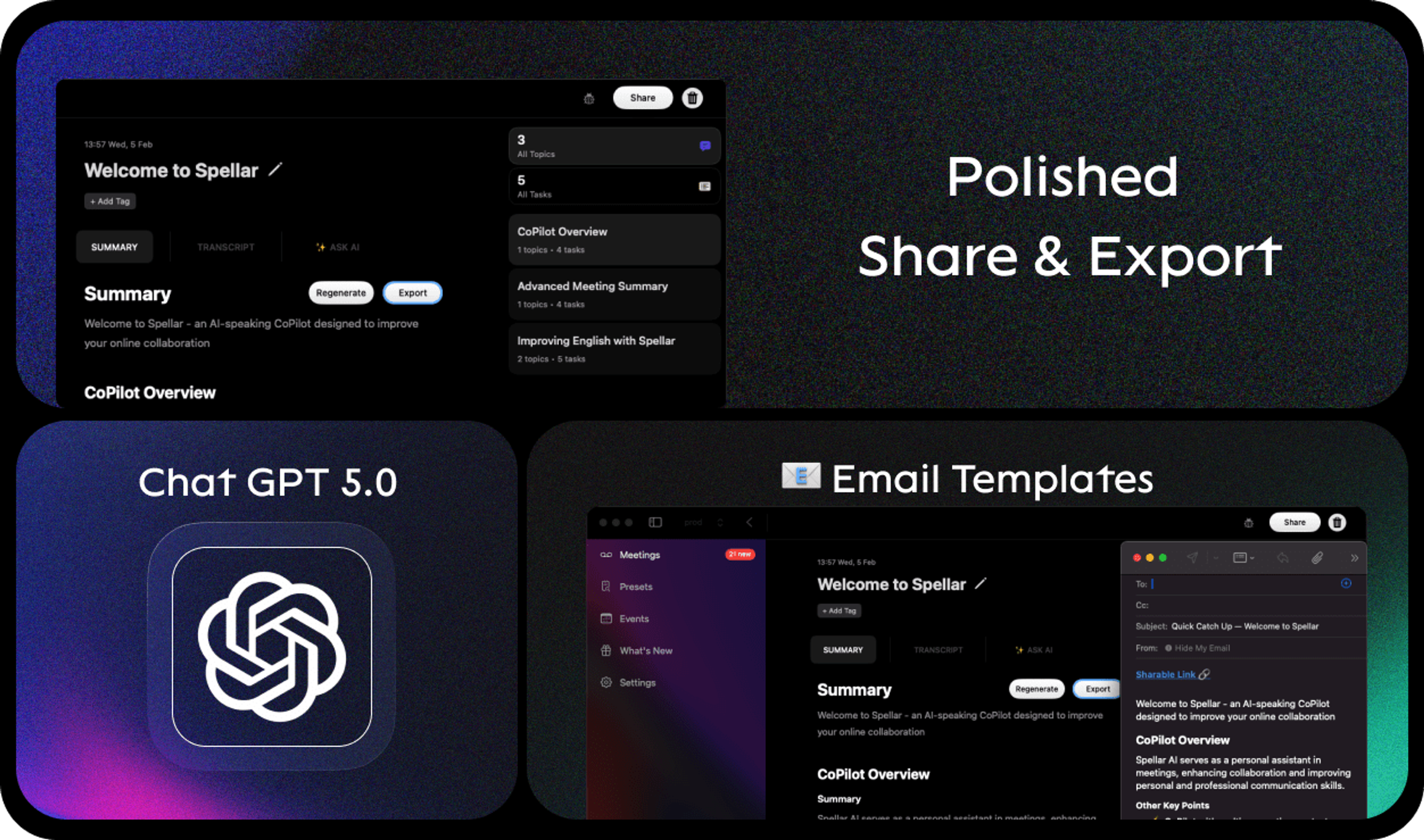 Faster Recaps, Sharper Summaries & Smoother Sharing