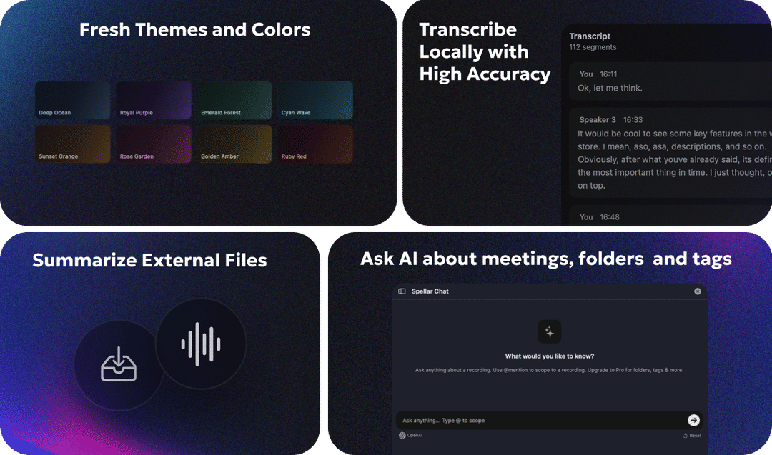 Visual Redesign, AI Chat, Todoist & On-Device Transcription