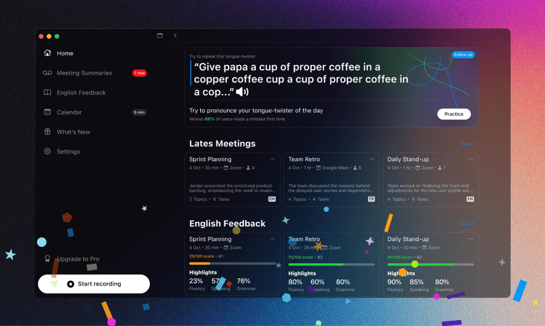 Monetisation and Meeting Assistant