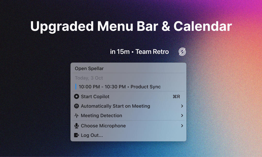 Upgraded menu bar & calendar