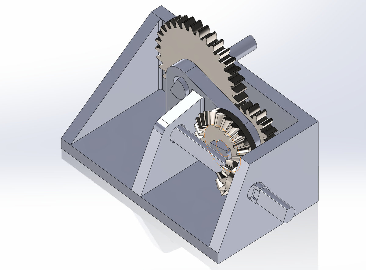 Right Angle Gearbox 3D Render