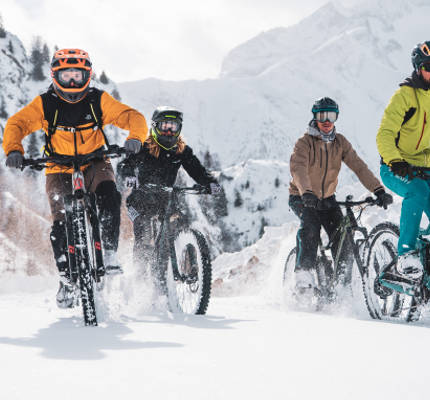 E-bike riding in the snow