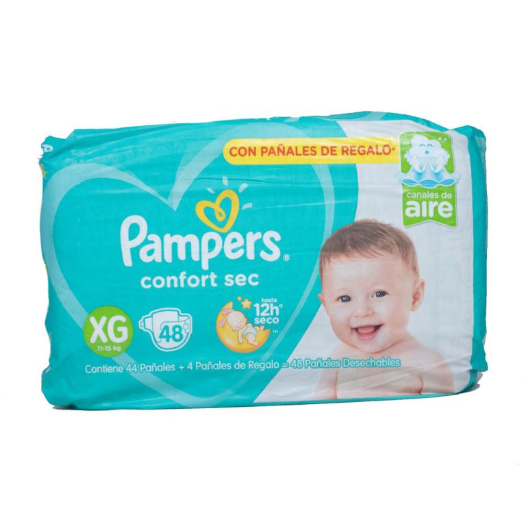Pañal Pampers confort sec XG, 48 unidades